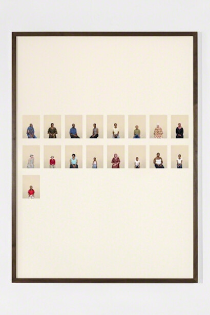 Taryn Simon, Chapter V, A Living Man Declared Dead and Other Chapters I-XVIII, 2011, Archival inkjet prints comprised of 3 components, 84 x 118 3/4 inches (213.4 x 301.6 cm) © Taryn Simon. Courtesy Gagosian.
