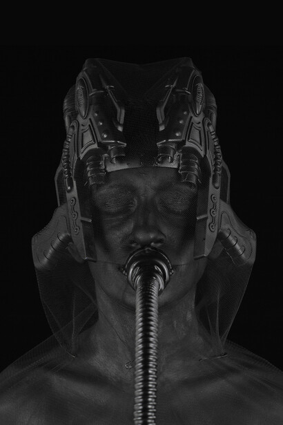 Marco Bolognesi. The anxiety of Shaula, 2017, collage corporeo. Sendai City, The Truth, Biennale di Curitiba