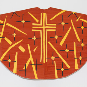 Henri Matisse (French, 1869-1954). Maquette for Red Chasuble (front). late 1950-52. Gouache on paper, cut and pasted. 52 1/2 x 78 1/8″ (133.4 x 198.4 cm). The Museum of Modern Art, New York. Acquired through the Lillie P. Bliss Bequest © 2014 Succession H. Matisse / Artists Rights Society (ARS), New York