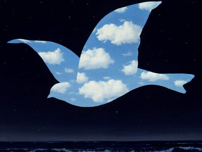 René Magritte, The kiss (Le baiser), 1951. Courtesy of the Art Gallery of New South Wales