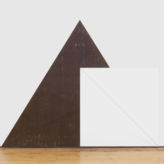 Dorothea Rockburne, Golden section painting: triangle, square (detail), 1974. Courtesy of Marc Selwyn Fine Art