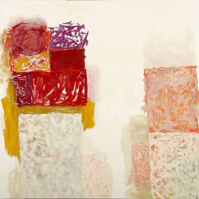 Rocio Rodriquez, Reds Rising, 2015, oil on canvas
55 x 76 in