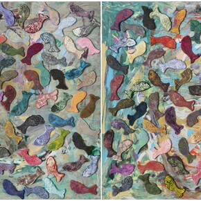 8x Way to Happiness III, 80 x 100cm, Mixed Media