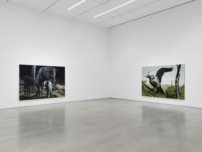 Emma Webster, Rues and leaves themselves alone, exhibition view. Courtesy of Petzel Gallery