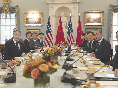 Secretary Antony J. Blinken meets with People’s Republic of China Director of the CCP Central Foreign Affairs Commission and Foreign Minister Wang Yi at the Department of State in Washington, D.C., October 27, 2023