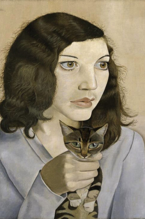 Lucien Freud’s Girl with a Kitten (1947) – Portrait of his first wife Kathleen (Kitty) Garman