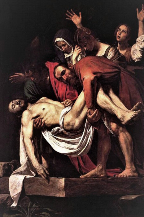 Caravaggio, Deposizione nel sepolcro, 1602-1604, olio su tela, 300 x 203 cm, Pinacoteca Vaticana