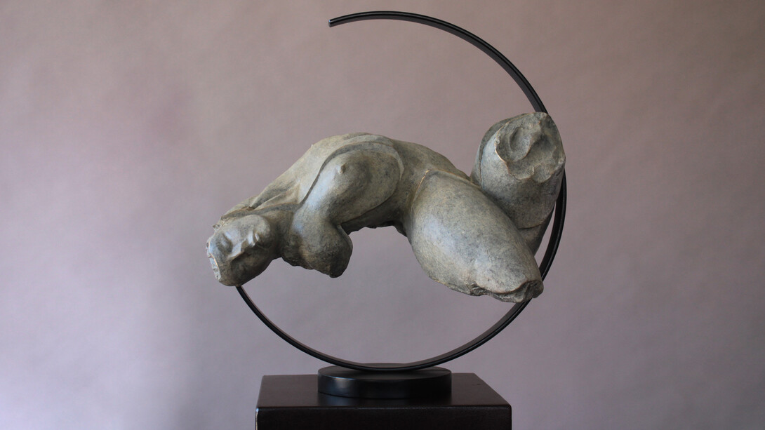 Rogerio Timoteo,2019, Tagide, scultura in  bronzo e acciaio 