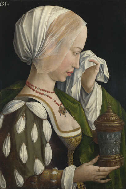 Maestro della leggenda di Santa Maddalena: Santa Maddalena in lacrime (1525). The National Gallery, Londra © ADAGP, Paris 2022