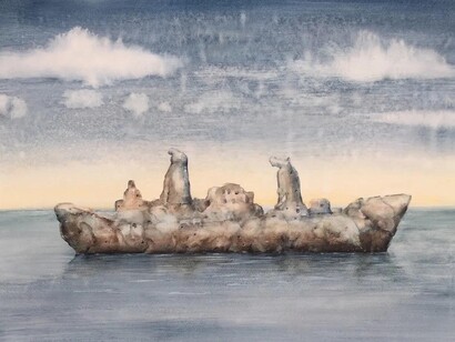 John Kindness, Rock ship (detail). Courtesy of Molesworth Gallery
