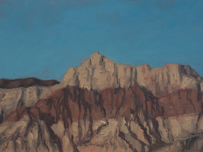 Carrie-Ann Bracco, Red Band of Rock, 2022. Oil on panel, 5h x 7w in. Courtesy of Garvey | Simon