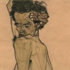 Egon Schiele, Self-Portrait with Arm Twisted above Head, 1910