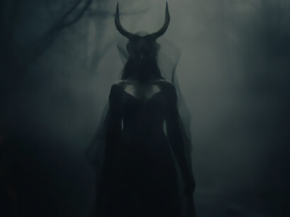 The portrayal of a female devil entity skillfully encapsulates the magnetic allure and commanding power inherent in its depiction