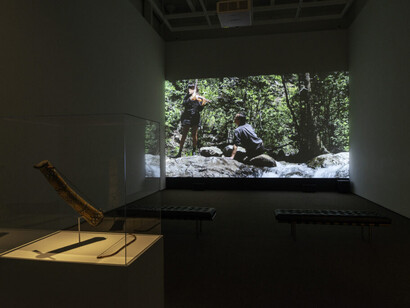 Laura Ortman, Wood that sings, exhibition view. Courtesy of The Baltimore Museum of Art