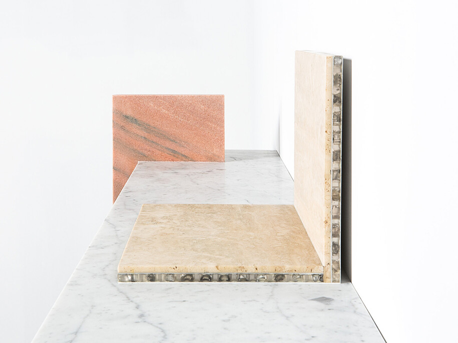 Robert Stadler, Cut_Paste #3, 2013, marble, aluminium, h31.5 l120 w32 cm / h12.4 l47.2 w12.5 in, limited edition of 8 + 4 ap, Courtesy Carpenters Workshop Gallery 
