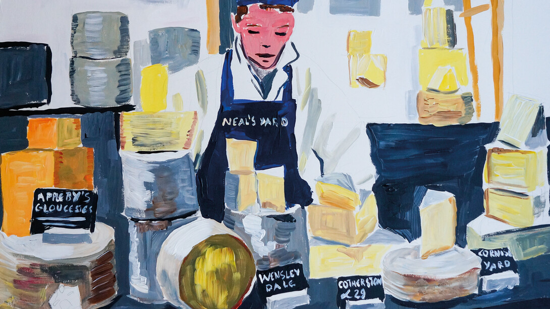 Marine Delaye, Neals Yard, Borough Market, Acrylic, 50 x 60 cm