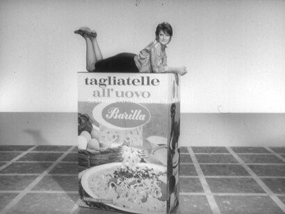 Pubblicità delle tagliatelle all'uovo di un noto marchio di pasta
