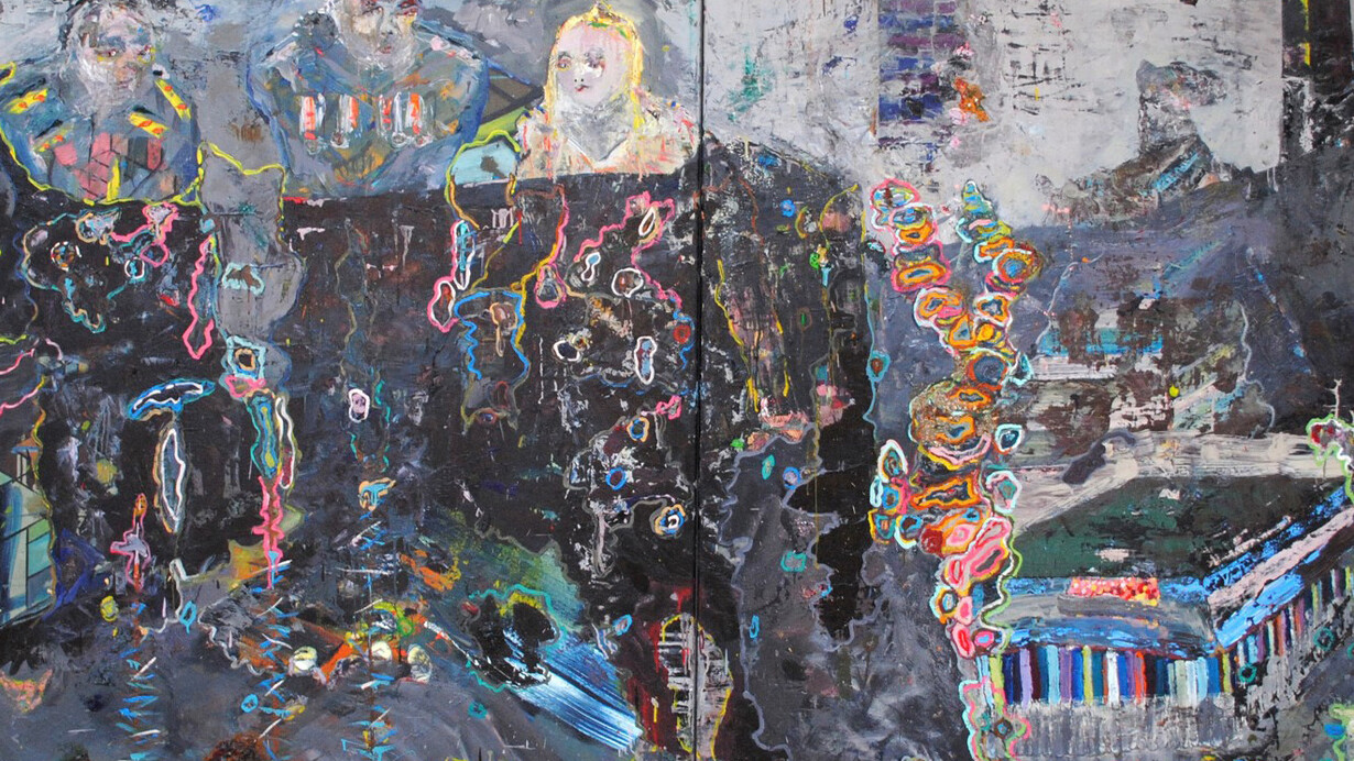 Thomas Brezing, Breathing my father in, diptych, oil on canvas, 200 x 400 cm