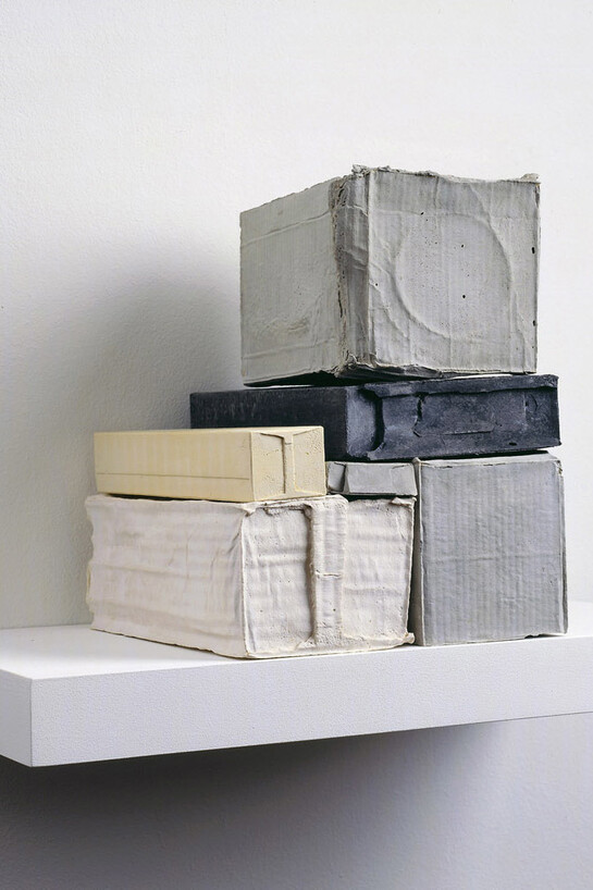Rachel Whiteread, Model Units, dettaglio, 2008, Gesso, pigmenti, legno, metallo e mensola, 6 elementi, 28.5 x 40 x 25 cm, -1, Collezione Giancarlo e Danna Olgiati, Lugano
