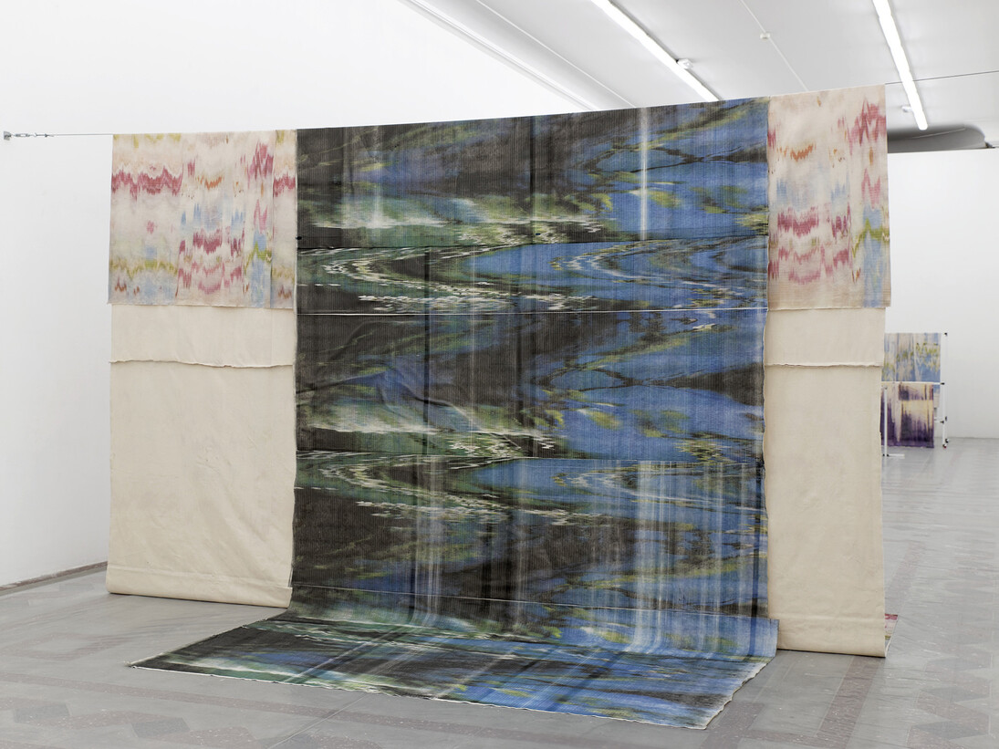 Xavier Antin, Untitled (News from Nowhere, or An Epoch of Rest) - ensemble I, 2014, Impressions jet d'encre pigmentaire sur coton sergé, Dimensions variables, Photo : Aurélien Mole, Centre national des arts plastiques, FNAC AP 15 – 1 (1)