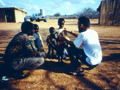 Centro de Nutrición Terapéutica en Garissa, este de Kenia, donde MSF atención a refugiados somalíes (1992)