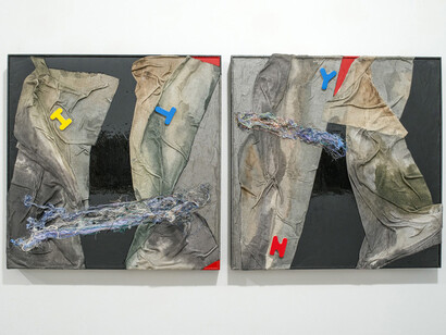 Claudio Marini, Untitled, 2014, mixed media on wood, 51 x 51 cm (each)