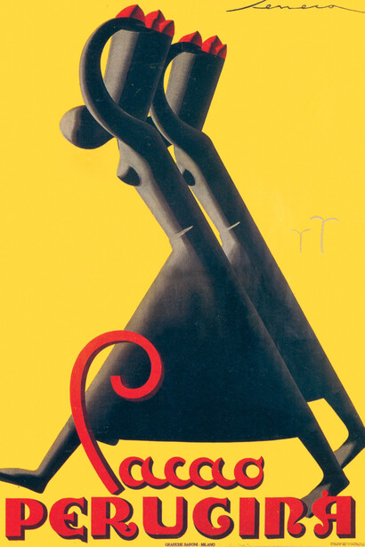 Federico Seneca, manifesto pubblicitario, “Cacao Perugina”, 1929, carta/cromolitografia, 197,5 x 141 cm Museo nazionale Collezione Salce, Treviso. Courtesy of M.A.X. museo