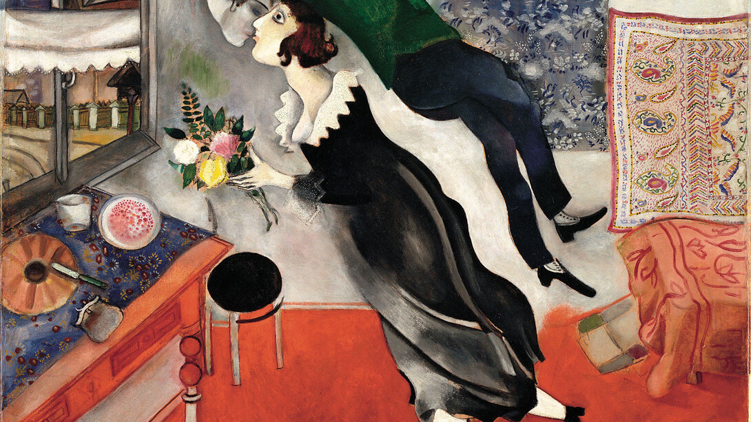 Marc Chagall, The Birthday, 1915, oil on cardboard, New York, Museum of Modern Art, acquired through the Lillie P. Bliss, 1949, Inv. 275.1949 © © The Museum of Modern Art, New York, ® SABAM, Belgium 2015, Foto: Scala, Firenze