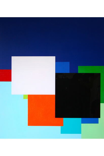 Marco Casentini, Inside the Blue, 2011, acrilico e perspex su tela, cm, 111 x 96  