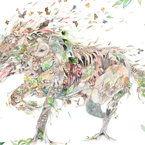 Laura Ball
Red Wolf
2018
watercolor, graphite, gold foil, acrylic polymer
32 x 44 in. (81.28 x 111.76 cm)
