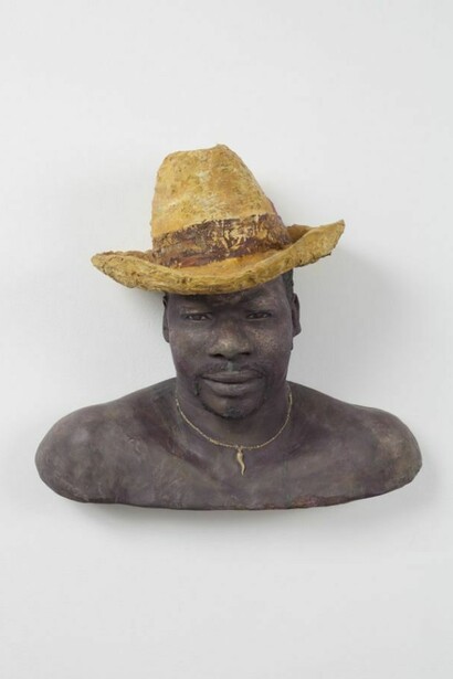 John Ahearn, Sam, 18 1/2 x 19 1/2 x 11 in/47 x 49.5 x 28 cm