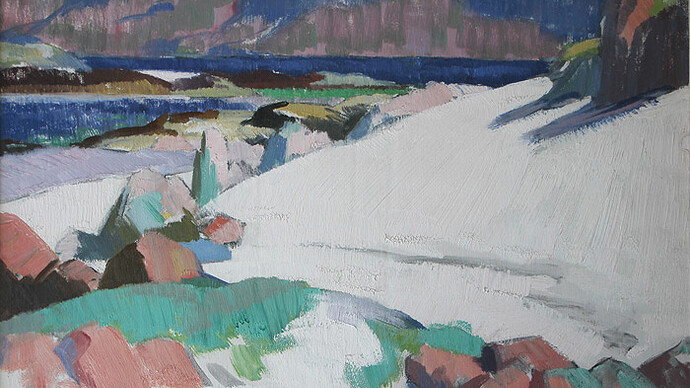 Iona North End and Ben More, Mull, oil on panel, 36 x 43 cm
