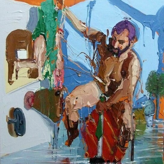 Alessandro Passaro, Il collezionista di ombra, 60 x 60, olio su tela, 2013