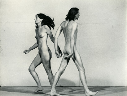 Ulay/Marina Abramović Relation in Space 1976, video ½” VHS trasferito su supporto digitale (b/n, sonoro), 59’28”. New York, Abramović LLC. Courtesy of Marina Abramović Archives e LIMA, MAC/2017/036. Courtesy of Marina Abramović Archives. Marina Abramović by SIAE 2018