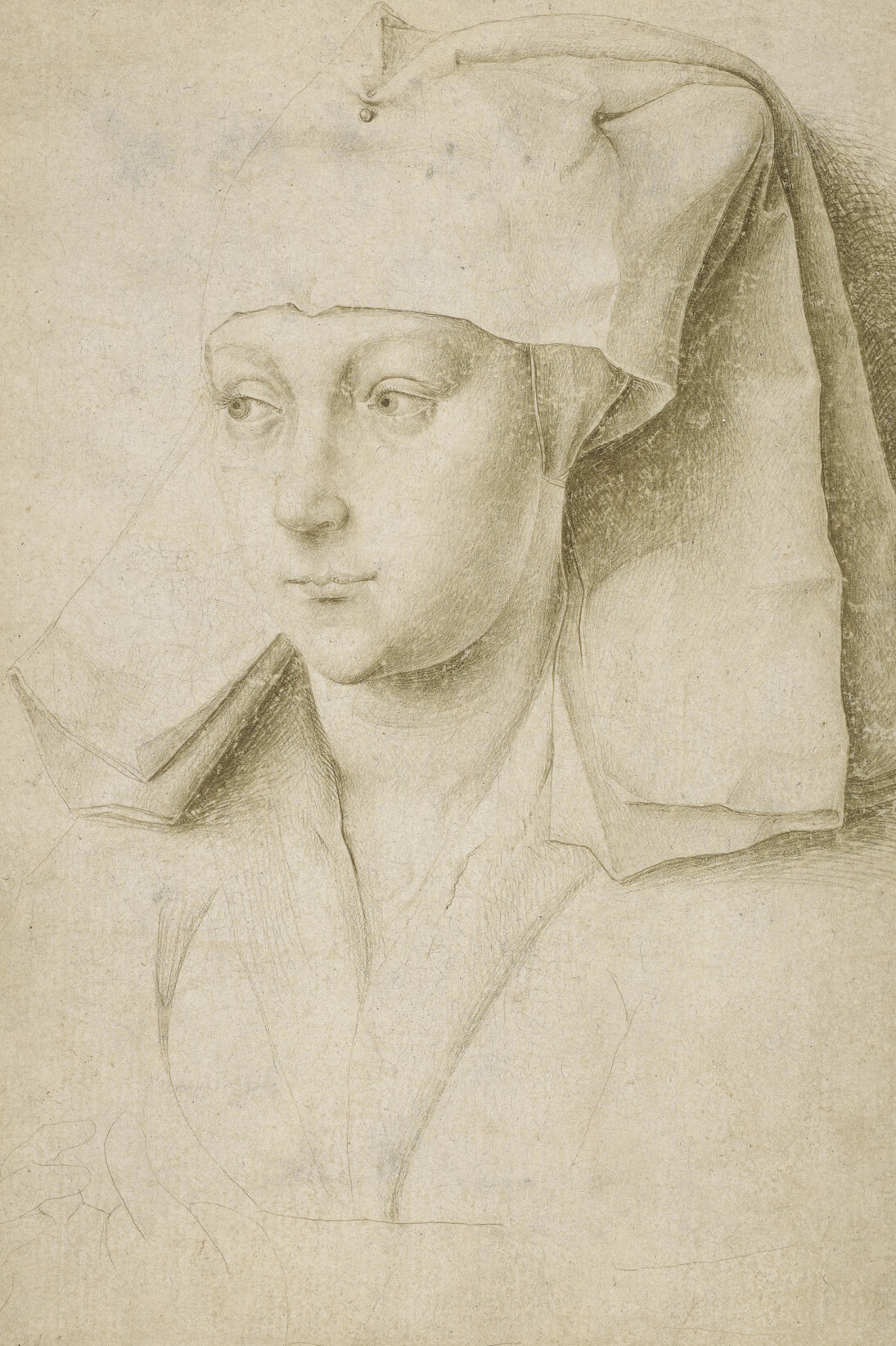Rogier van der Weyden, Portrait of an unknown young woman, c. 1435, silverpoint on cream prepared paper, 166 x 116mm © The Trustees of the British Museum