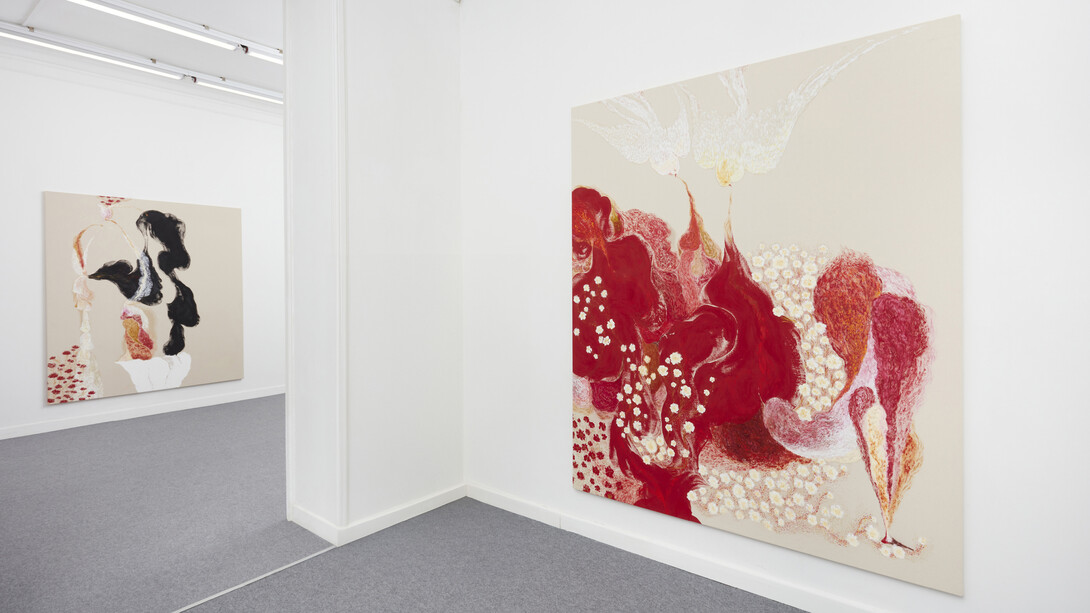 Édouard Nardon, The long invisible hand slowly unlocks the tinted window, exhibition view. Courtesy of The Address