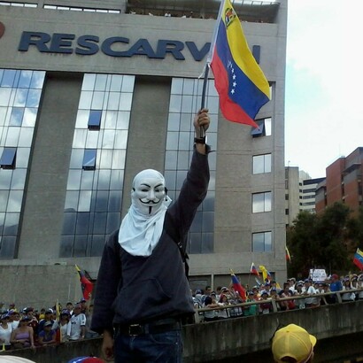 Manifestante en manifestaciones contra el gobierno de Nicolás Maduro en 2014