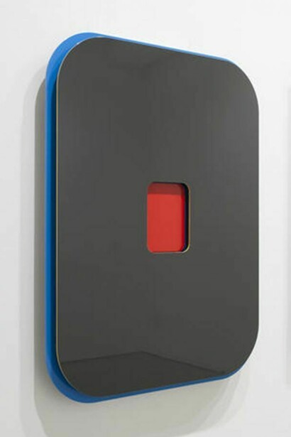 Gregory Johnston, Tableau Vivant I, Enamel on aluminum, 2014, 40 x 30 x 3.5 inches