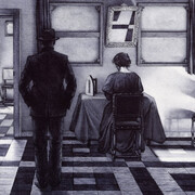 Giuseppe Stampone, Voluntary Quarantine,2020. Penna Bic su tavola,29,5x35 cm. Courtesy of the artist and Prometeo Gallery Ida Pisani Milan, Lucca 