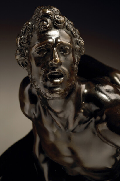 Giuseppe Piamontini (1664 – 1742), Florentine, 1st quarter of the 18th century, Hercules and Antaeus
Bronze, 58.5 cm (23 in.) high – including base, 43 cm (17 in.) high, 25 cm (9 3/4 in.) wide, 17 cm (6 3/4 in.) deep. Tomasso Brothers Fine Art, Leeds
