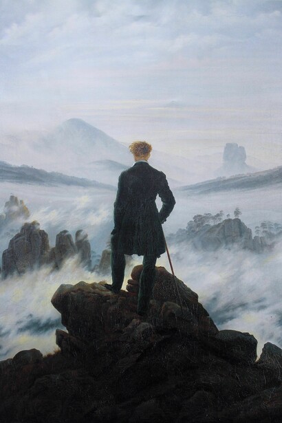 El caminante sobre el mar de nubes, 1817-1818. Caspar David Friedrich