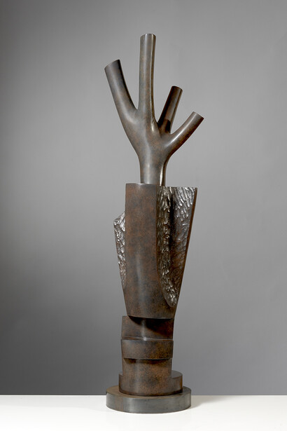 Guido Pinzani, Elmo del Samurai, 1985, bronzo, esemplare 2 di 2, cm 108,5x28x21