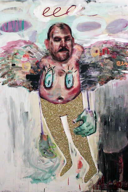 Ally McIntyre, Billy I miss you, 2012, Acrylic and Glitter on Canvas, 243 x 152 cm