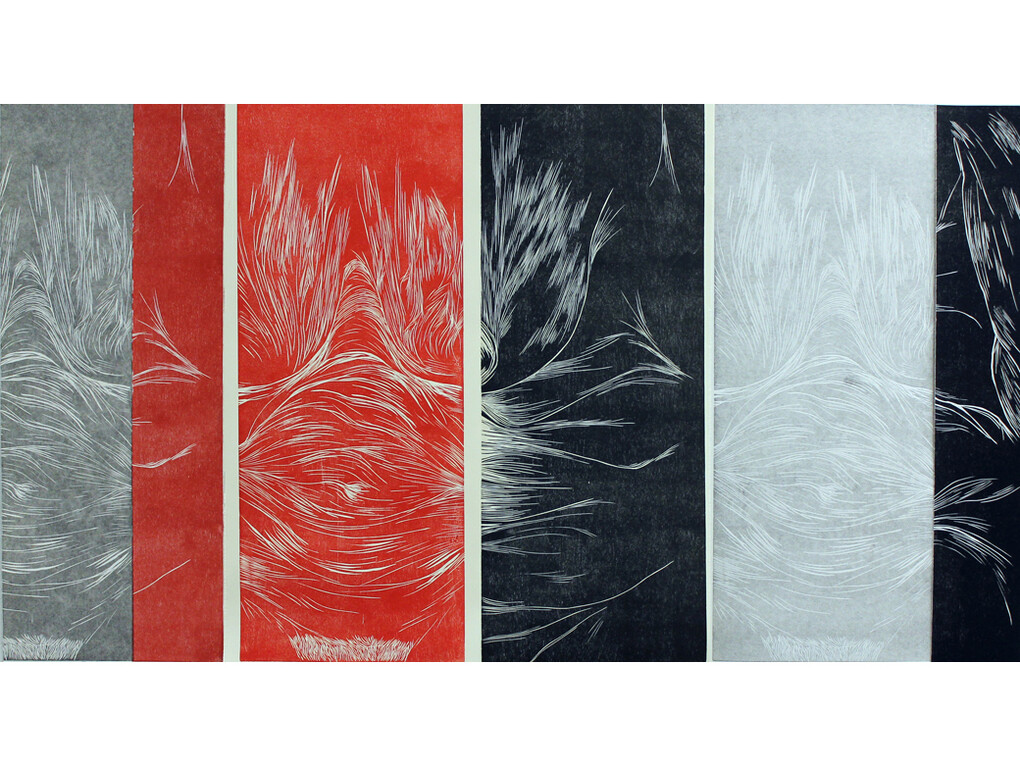Leah Whiteman, Em(bodied), Woodcut relief