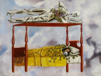 Frida-Kahlo, El sueño (La cama), 1940