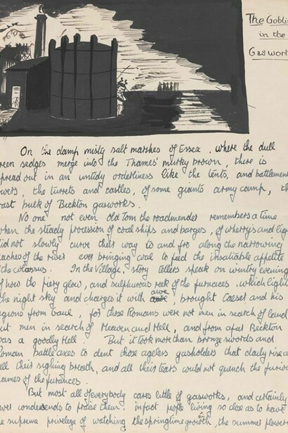 'Goblin in the Gasworks' fictional story by James Lovelock, c. 1935, credit Science Museum