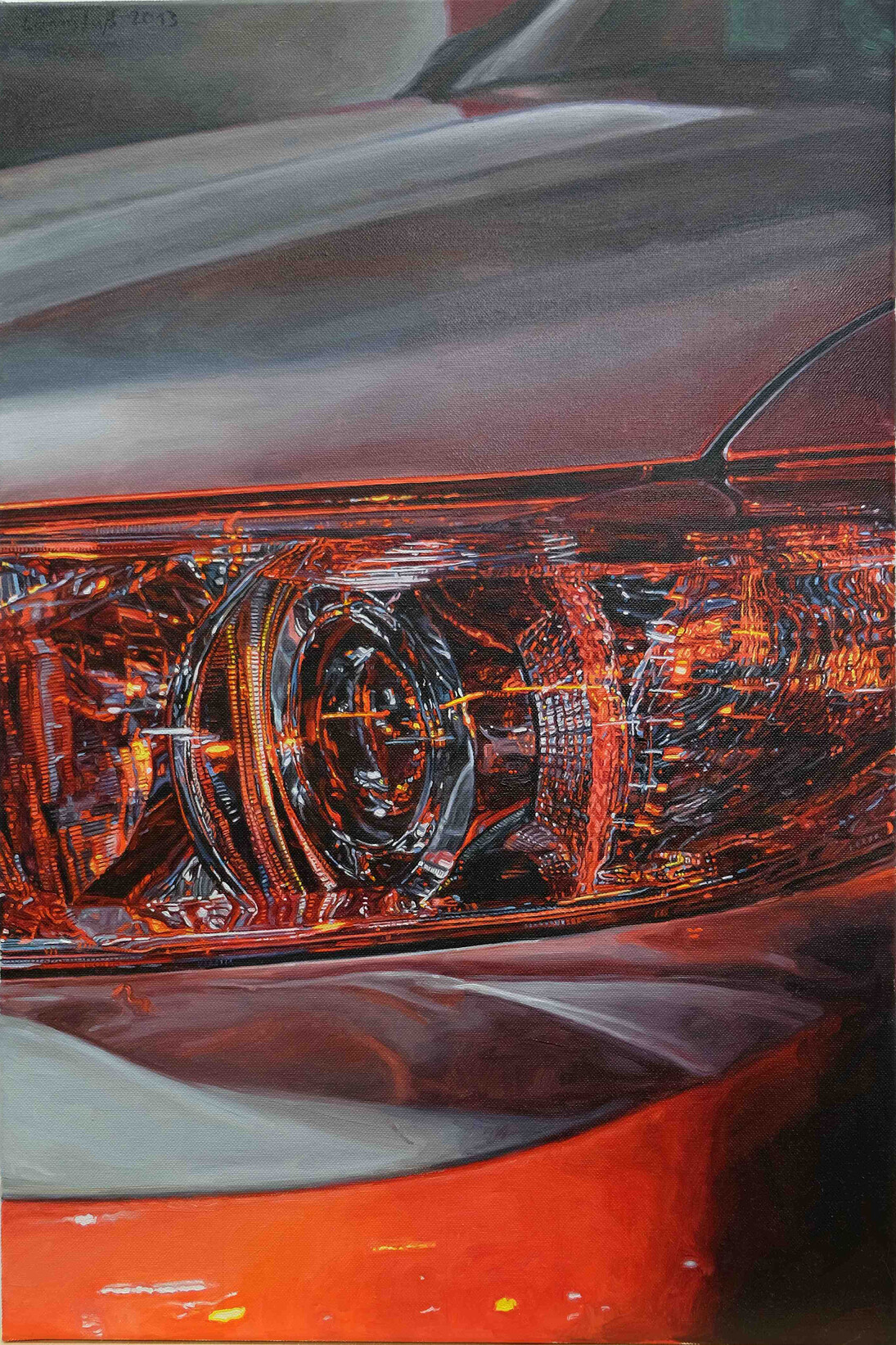 Ulrich Lamsfuss, Wolfgang Tillmans, 2013, Neue Welt (Taschen 2012), huile sur toile, 60 x 40 cm, Courtesy Galerie Daniel Templon, Paris