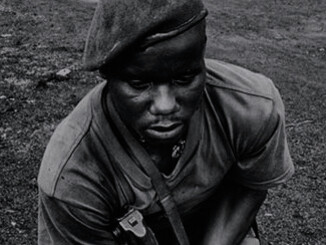 A soldier on the frontline in Kibati, Democratic Republic of Congo, during the conflict between the Democratic's army and the Tutsi militia under General Laurent Nkunda in 2008