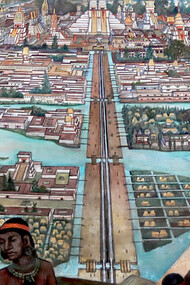 Diego Rivera’s mural depicting the Aztec city of Tenochtitlan and everyday life in Aztec times