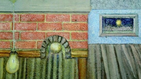 Richard Artschwager. Light Bulbs, 2007. Charcoal, pastel, and acrylic on handmade paper on soundboard in artist’s frame. 52 x 75 1/2 in. (132.1 x 191.8 cm). Private Collection. © Richard Artschwager. Photo credit: Gagosian Gallery. Photography by Robert McKeever.